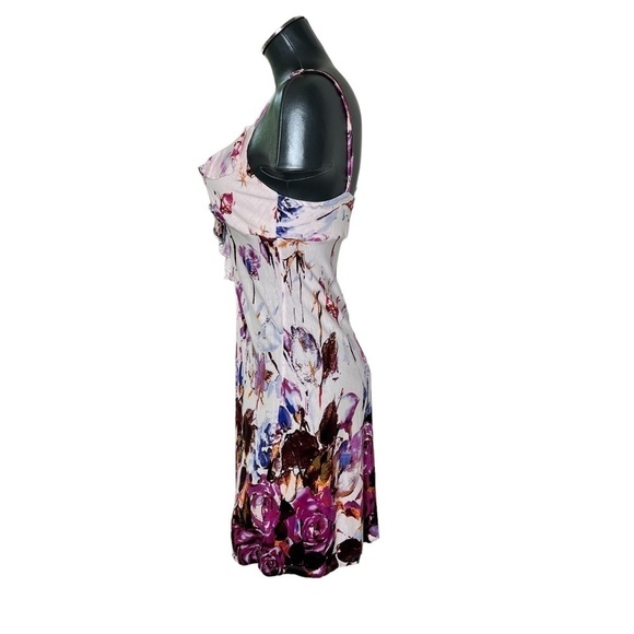 TRINKET Purple Pink Floral Sleeveless Ruffle Mini Sundress Size M - Picture 4 of 16